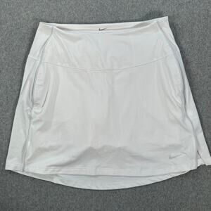 Nike Dri-Fit Skort Women's Medium White Tennis Golf Pickleball Flat Front Pocket